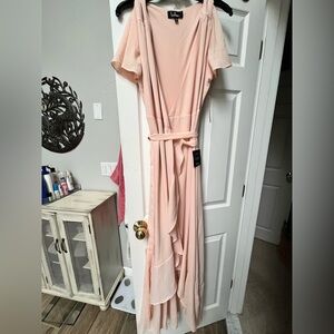 Lulu's Blush Maxi Wrap Dress
